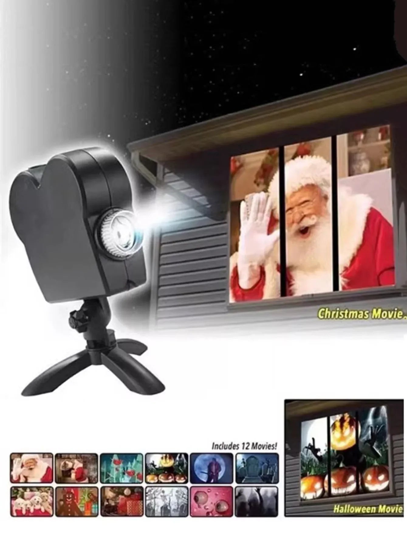 Halloween & Christmas Holographic Projector