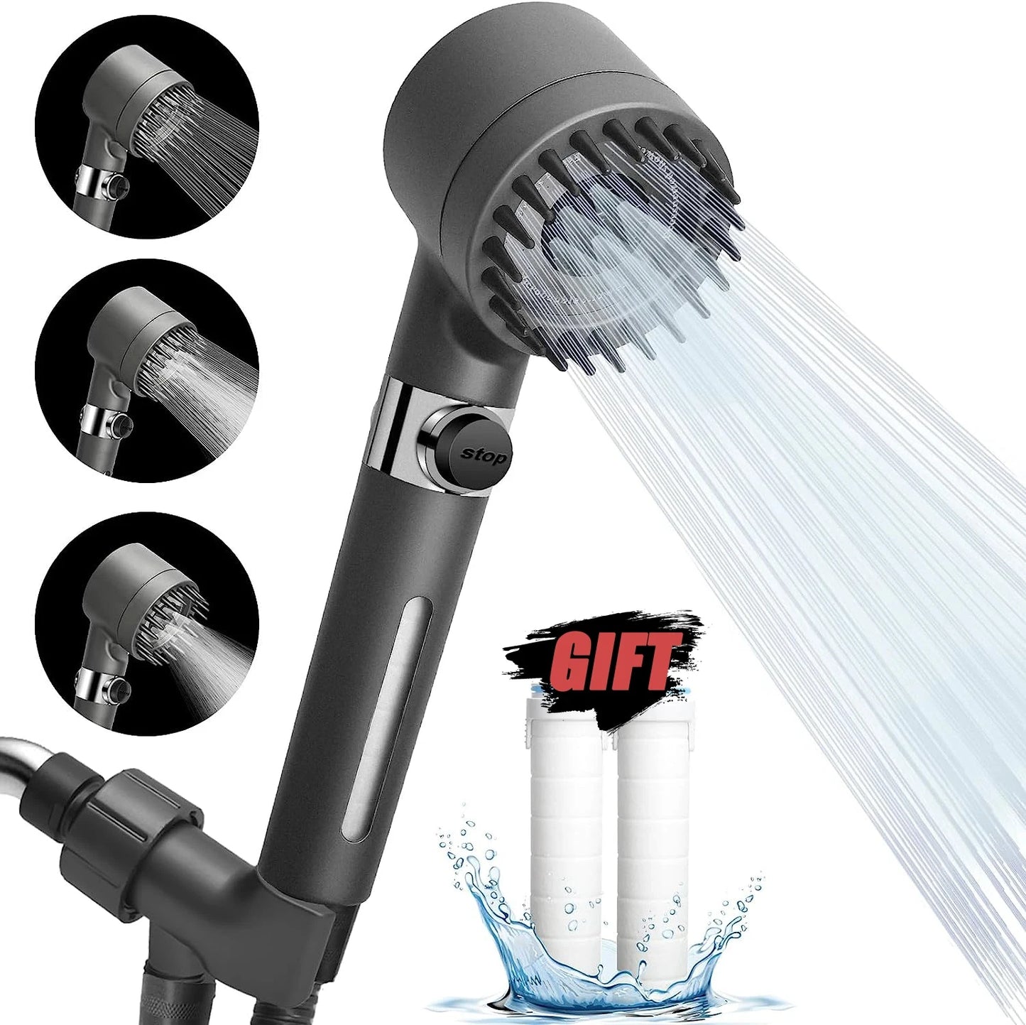 HydroBoost 3-Mode Shower Head Plus Skincare Filter Booster